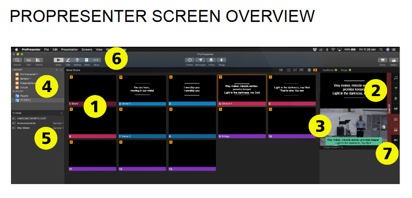 Screenshot of the ProPresenter Job aid